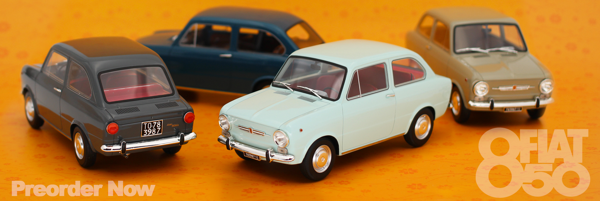 Laudoracing-Models 1/18 Fiat 850 Berlina 1964 - Résine Bleue - Prototype LM145C